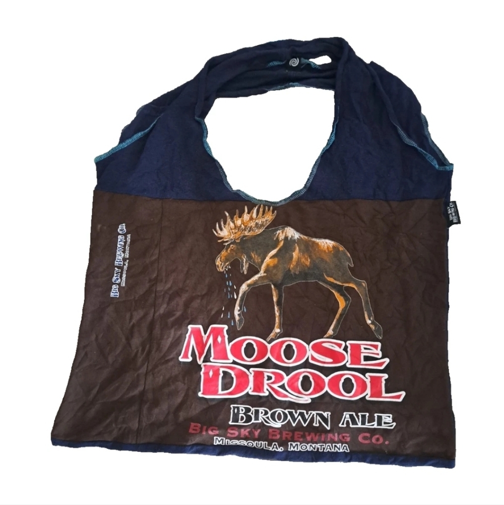 Moose Drool Brown Ale Montana Big Sky Brewing Company cloth open tote bag sack